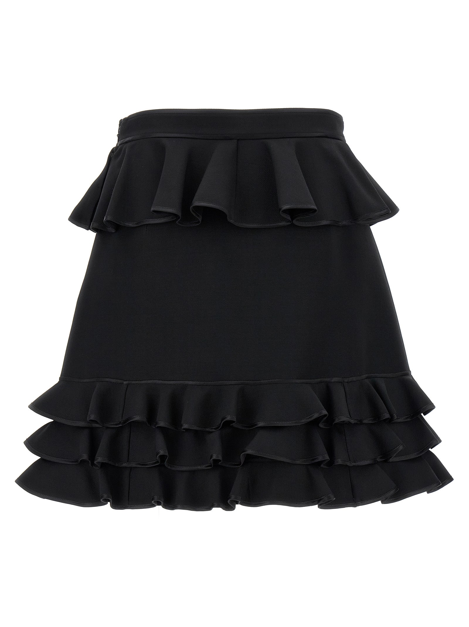 Black Virgin Wool Long Skirt