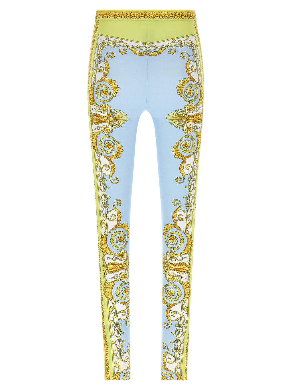 Versace Blue Nylon Leggings