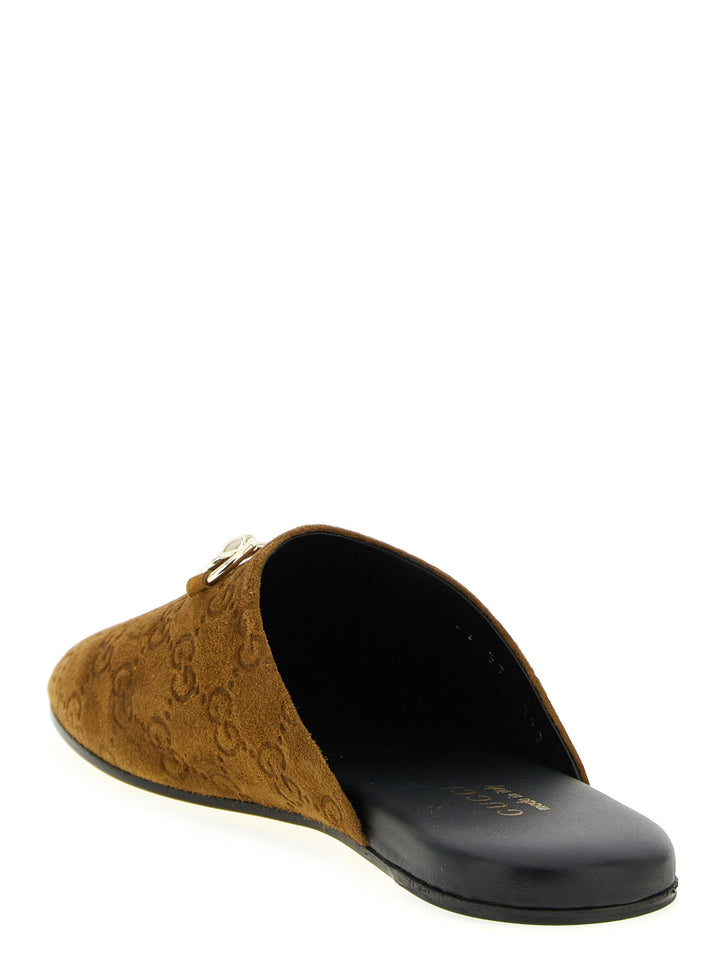 Gucci Mules i brunt kalveskinn