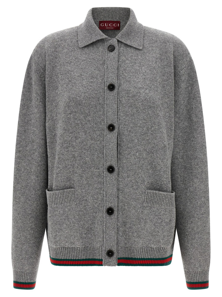 Gucci Grå Ullcardigan