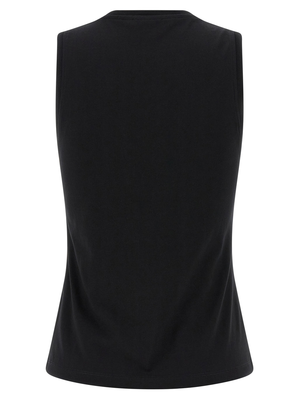Balmain Black Cotton Sleeveles T-Shirt
