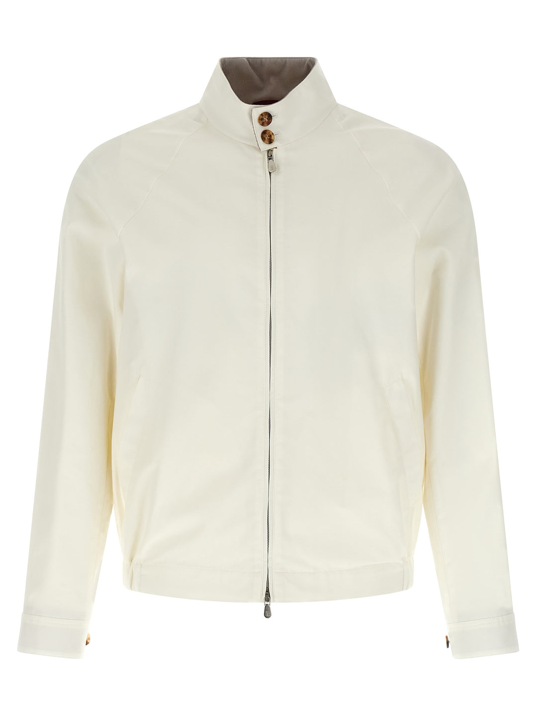 Brunello Cucinelli Hvit bomullsjakke i full lengde