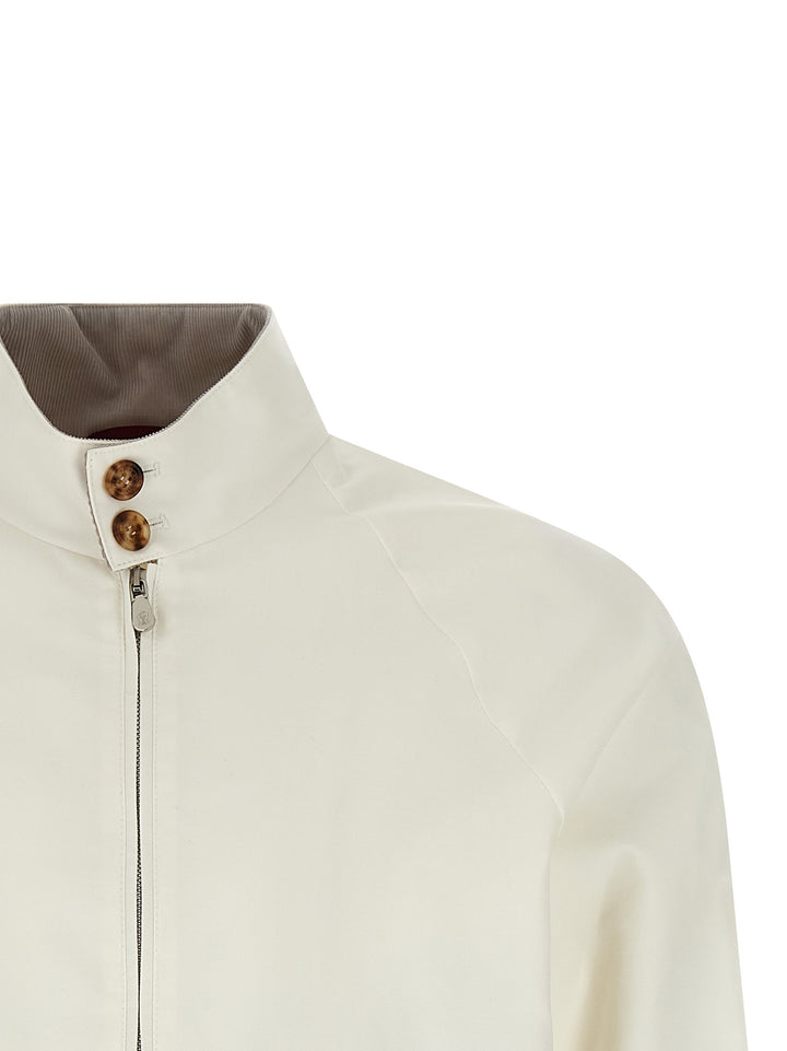 Brunello Cucinelli Hvit bomullsjakke i full lengde