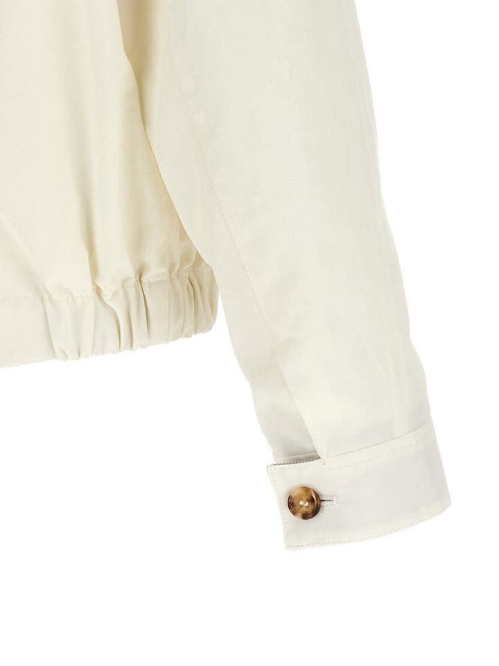Brunello Cucinelli Hvit bomullsjakke i full lengde