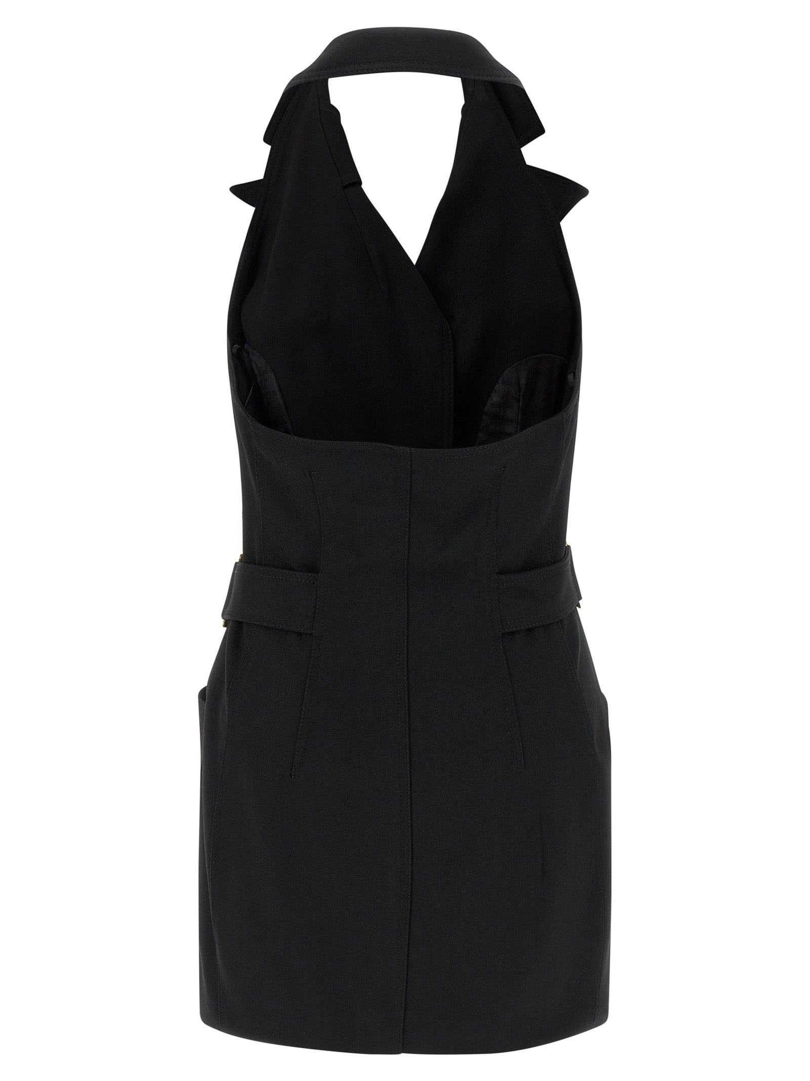 Black Viscose Short Dress