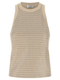 Brunello Cucinelli Beige Cotton Tank Tops