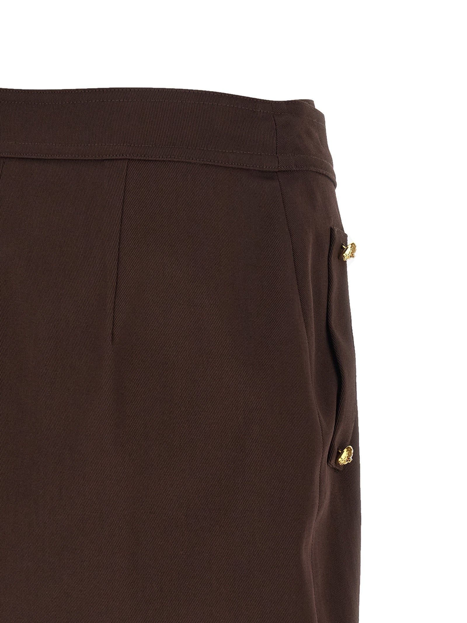 Brown Cotton Long Skirt