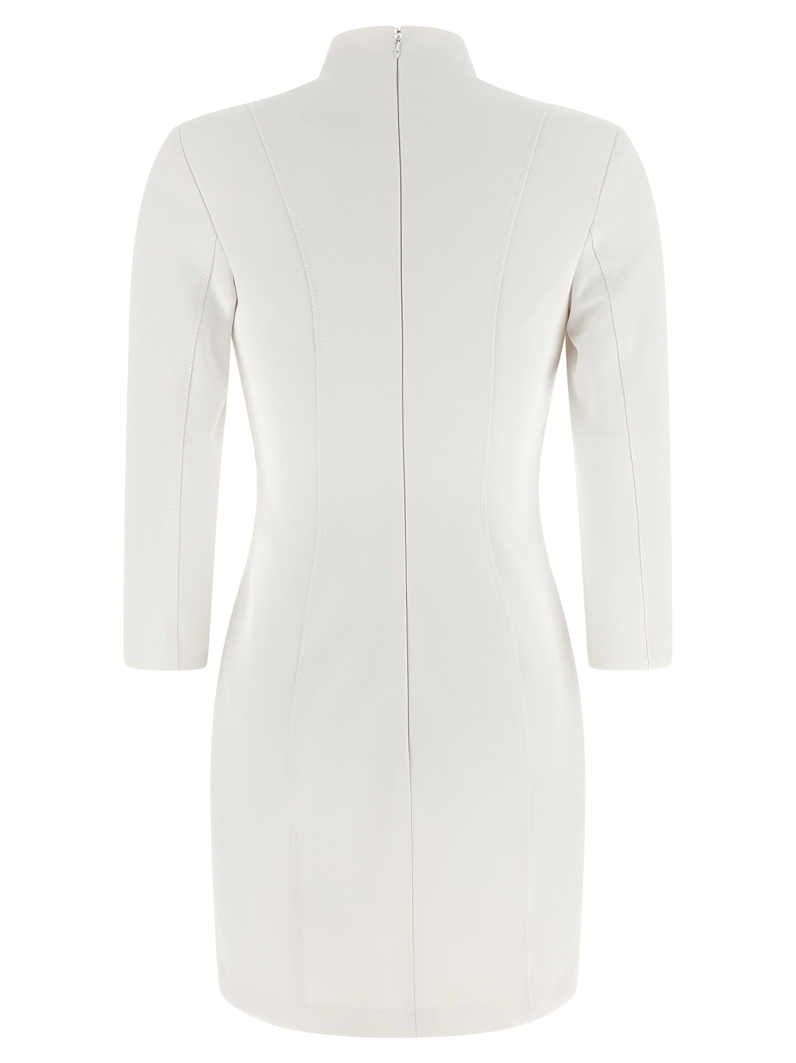 White Polyester Short Dress