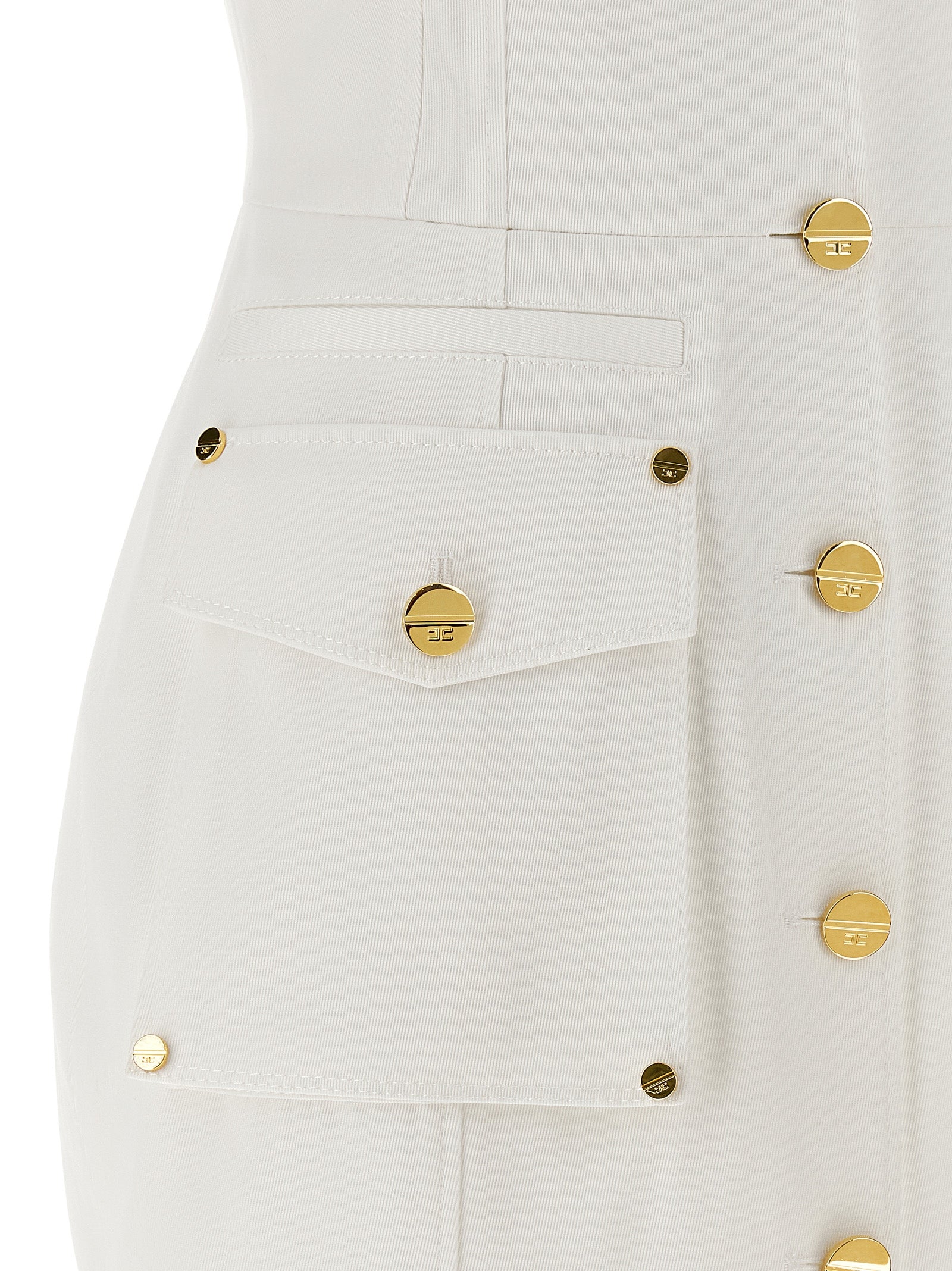 White Cotton Short Dress