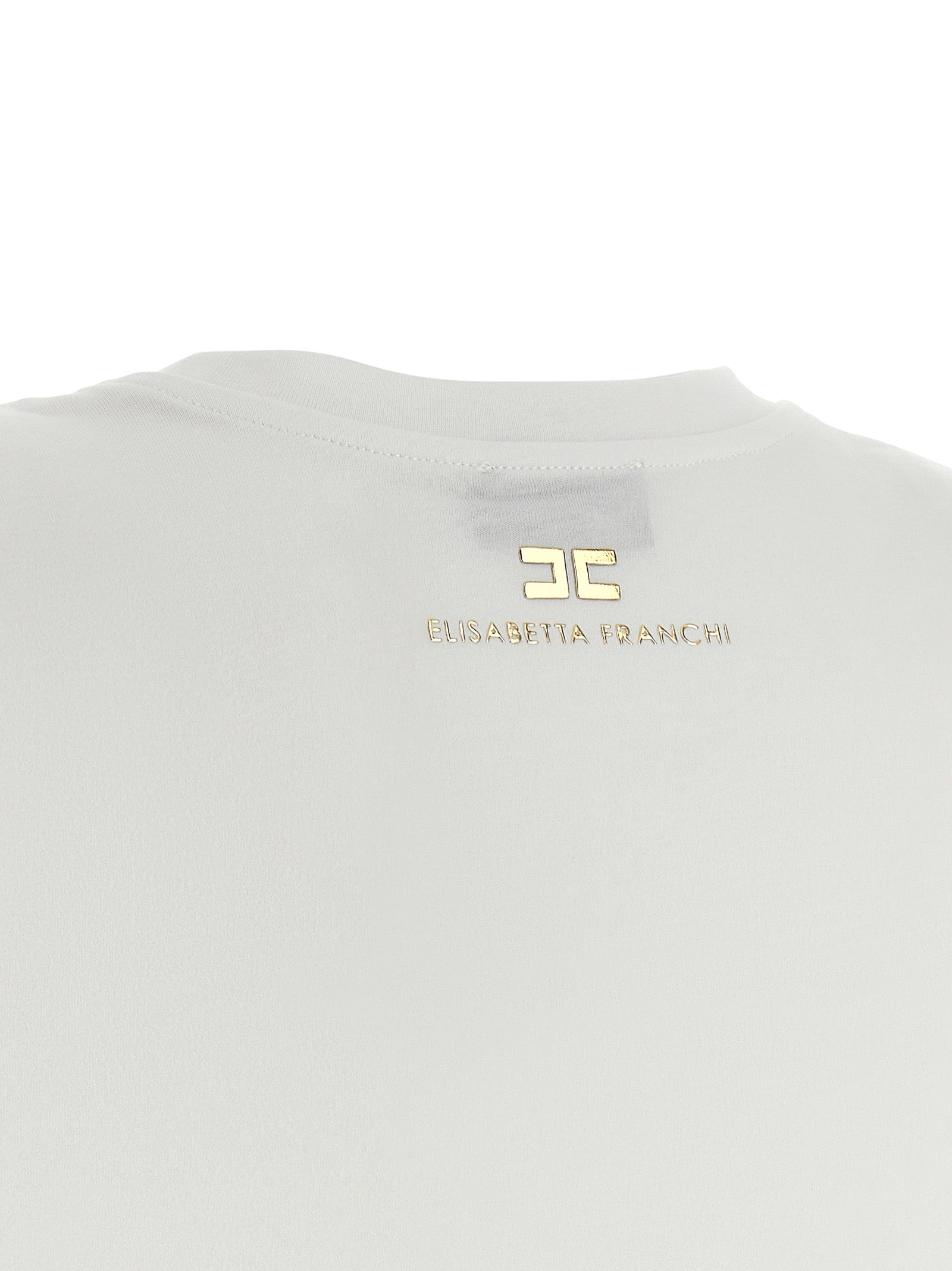 White Cotton Sleeveles T-Shirt