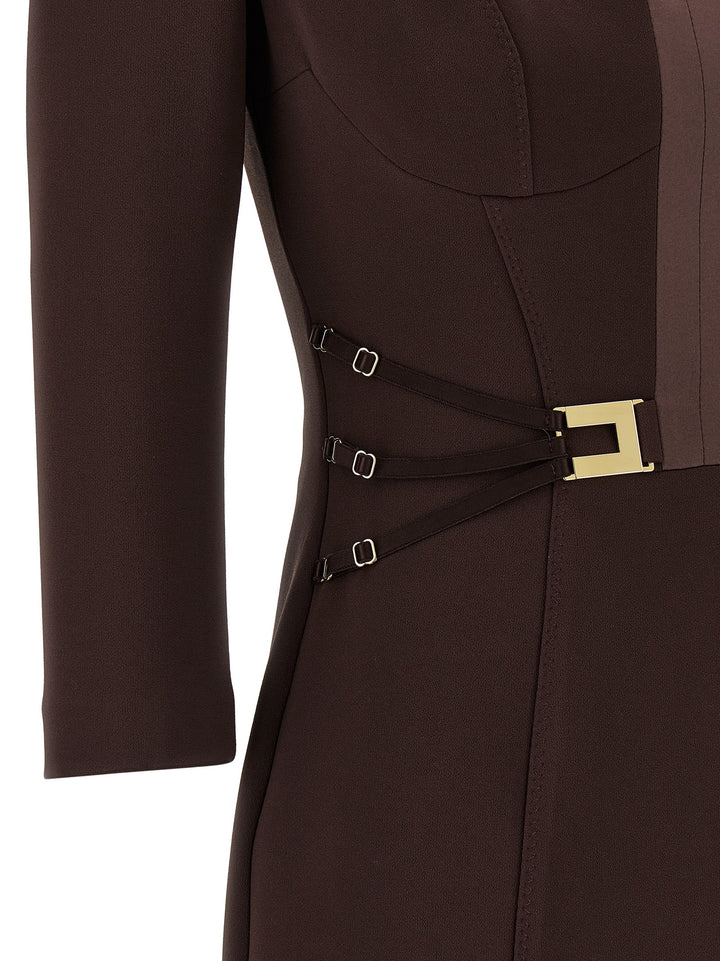 Elisabetta Franchi Brun Polyester Kort Kjole