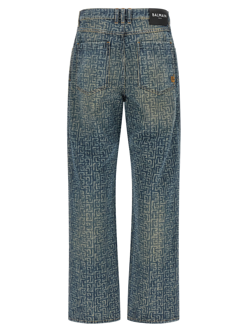 Balmain Blue Cotton Straight-Leg Jeans