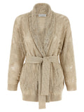 Brunello Cucinelli Beige Linen Cardigan