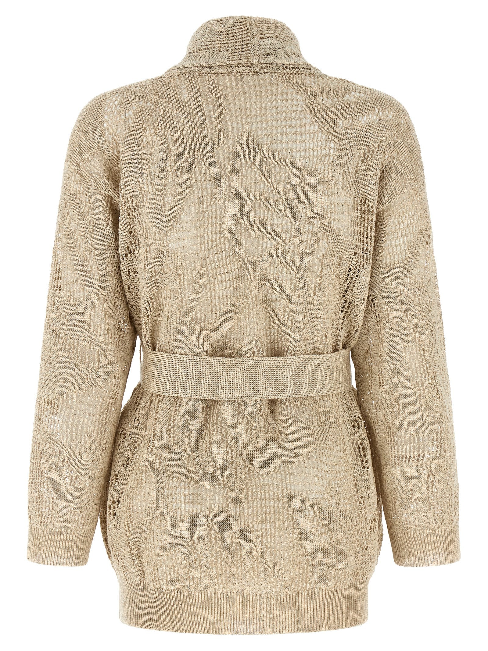 Brunello Cucinelli Beige Linen Cardigan