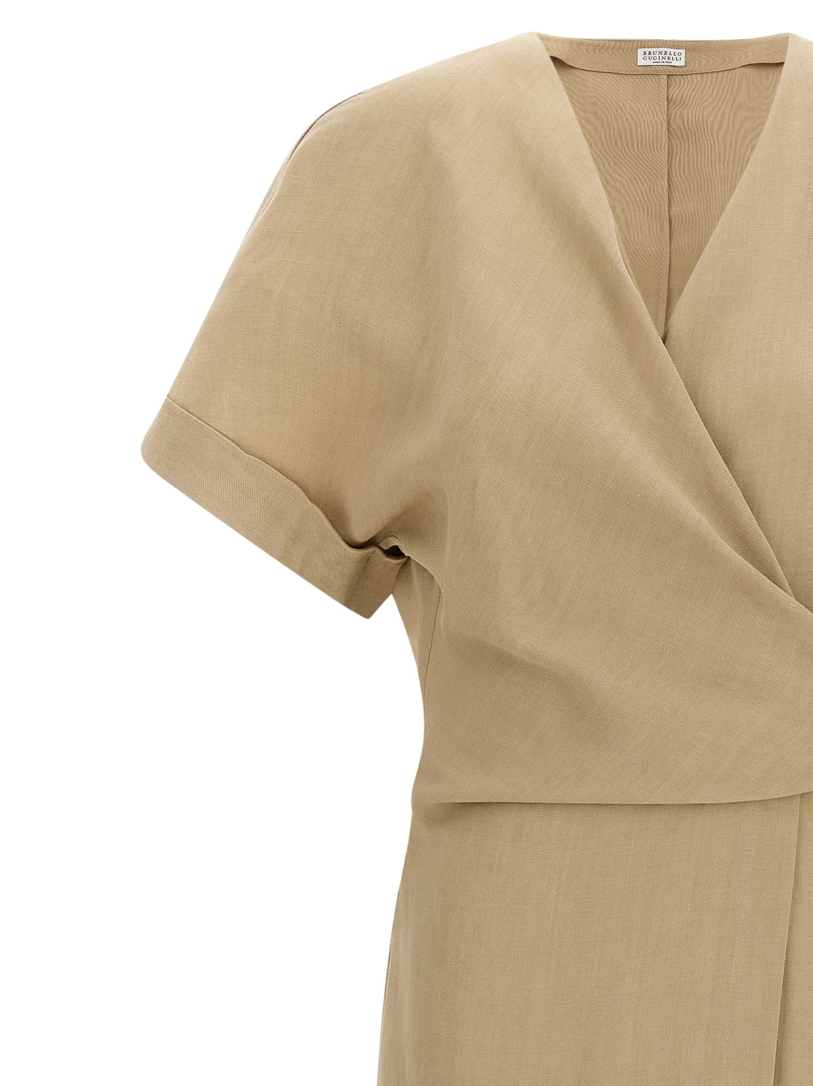Brunello Cucinelli Beige Viscose Midi Dress