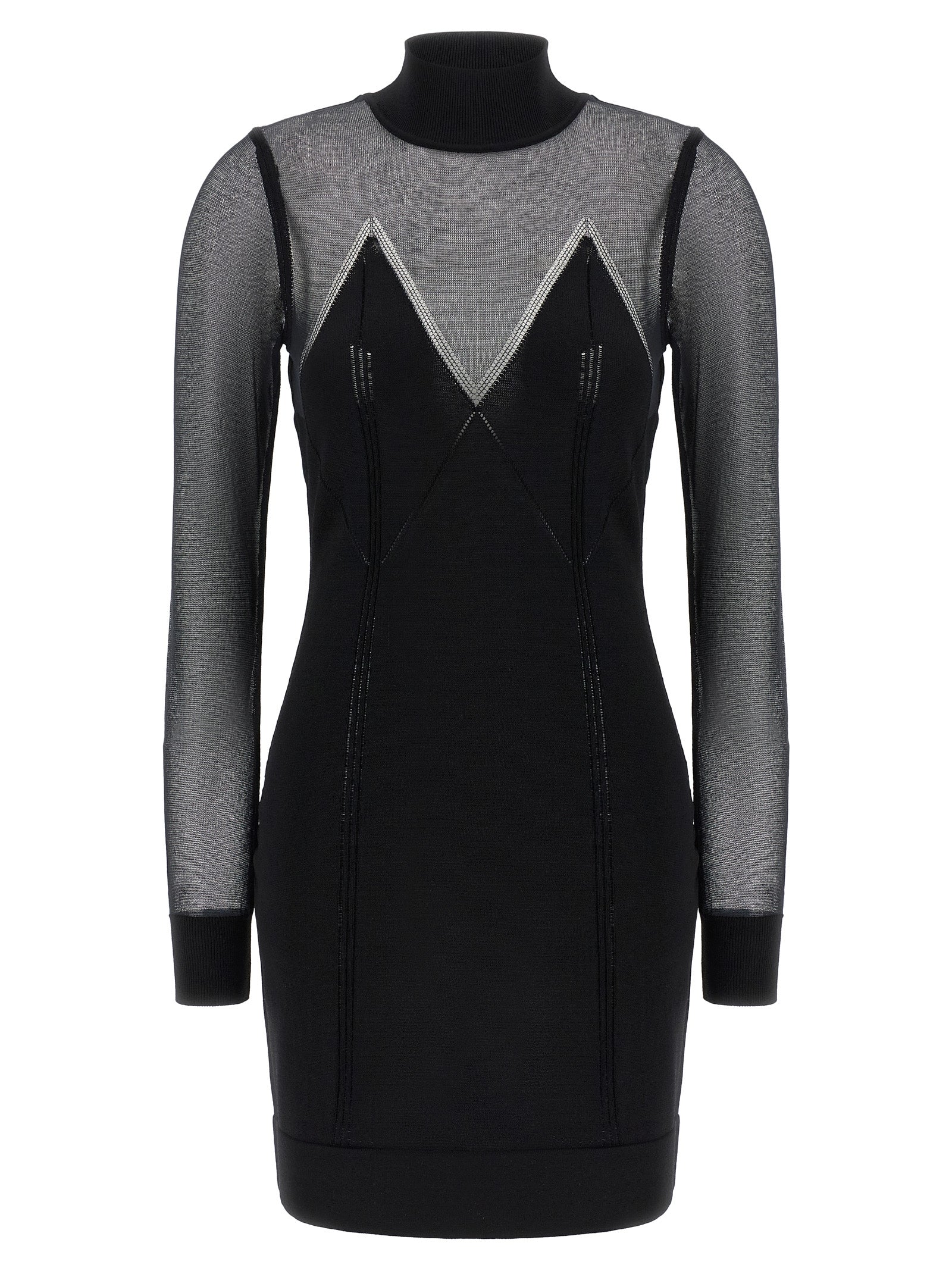 Black Viscose Short Dress