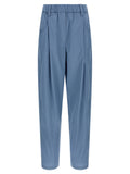 Brunello Cucinelli Blue Cotton Casual Pants