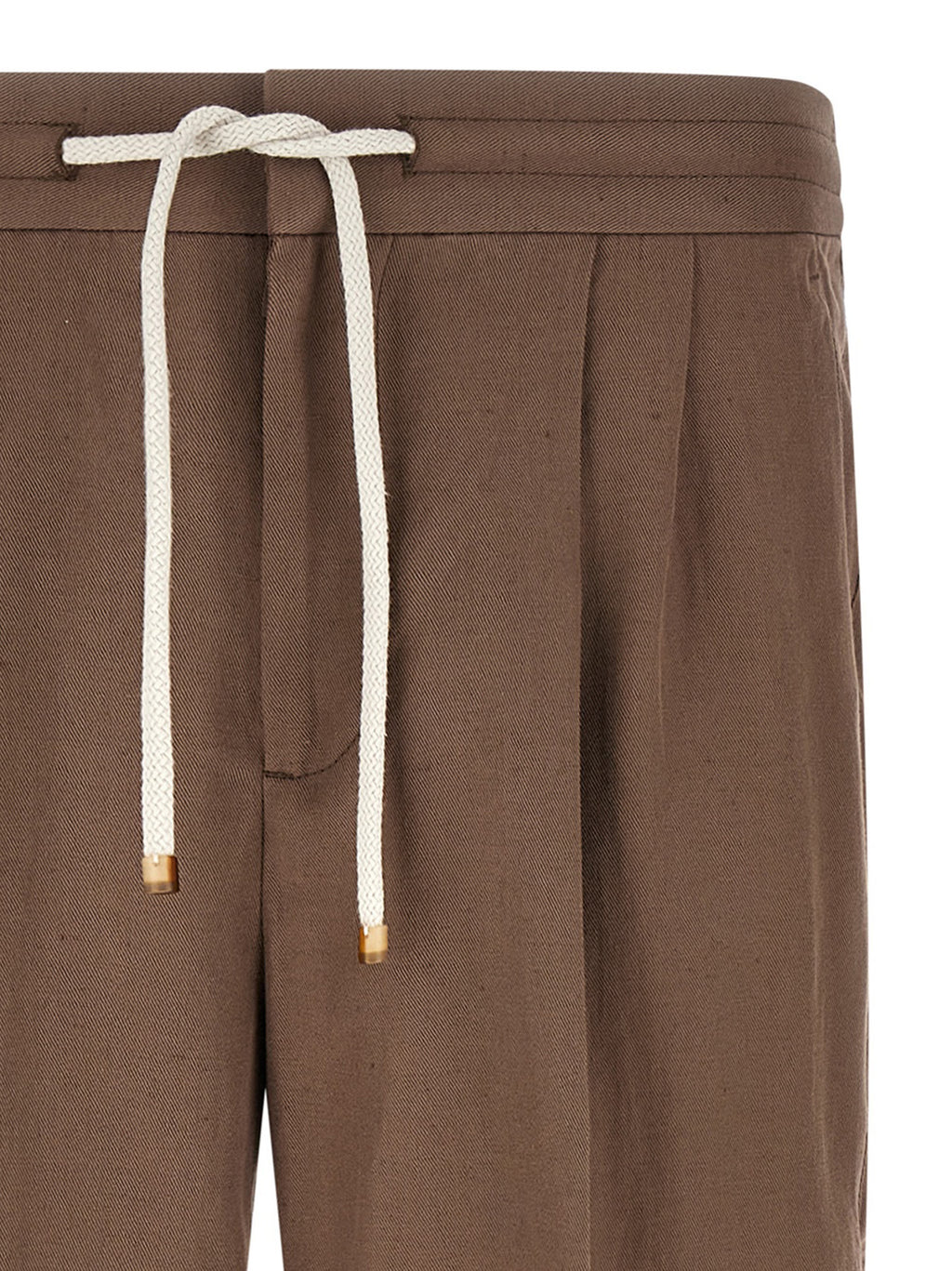 Brunello Cucinelli Brown Linen Casual Pants