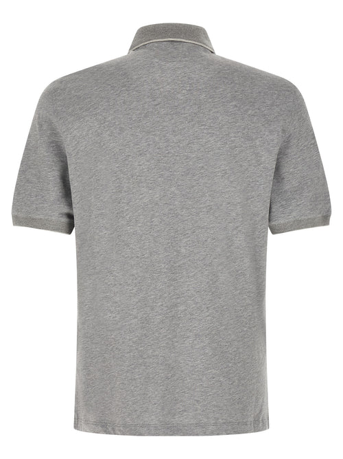 Brunello Cucinelli Gray Cotton Polo Shirt