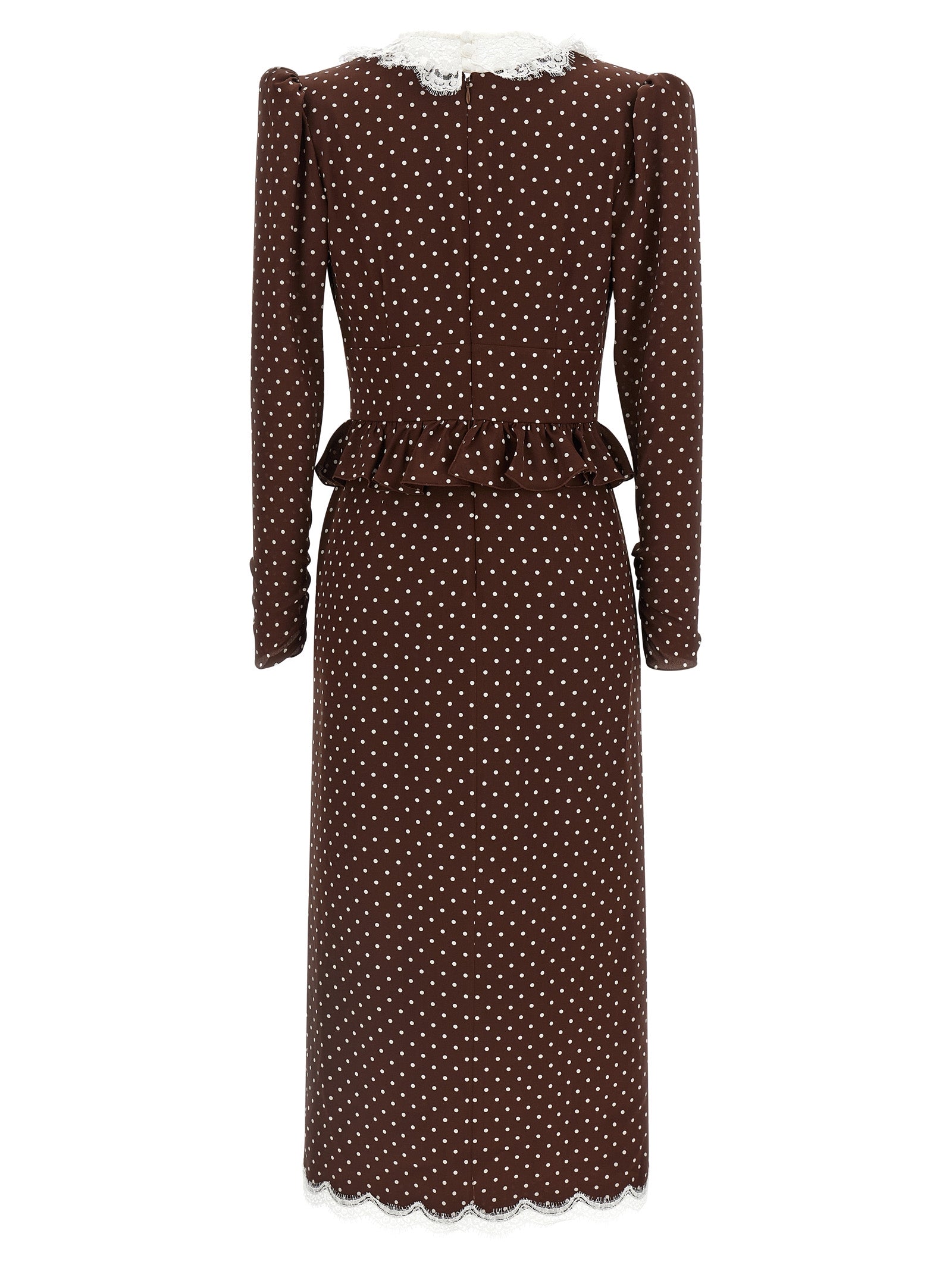 Brown Silk Midi Dress