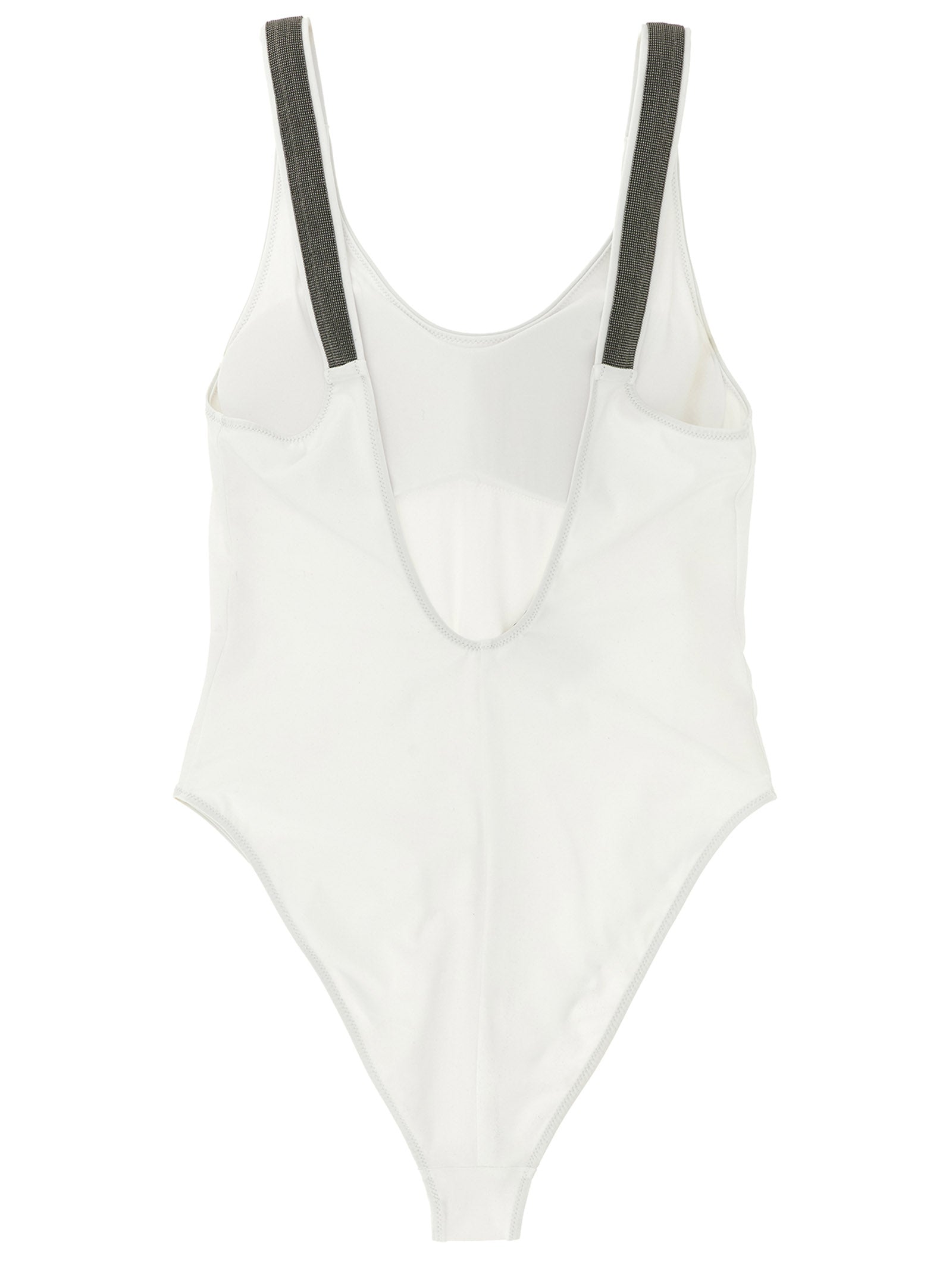 White Polyamide One-Piece Swimsuit
