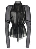 Rick Owens Black Silk Full-Length Jacket