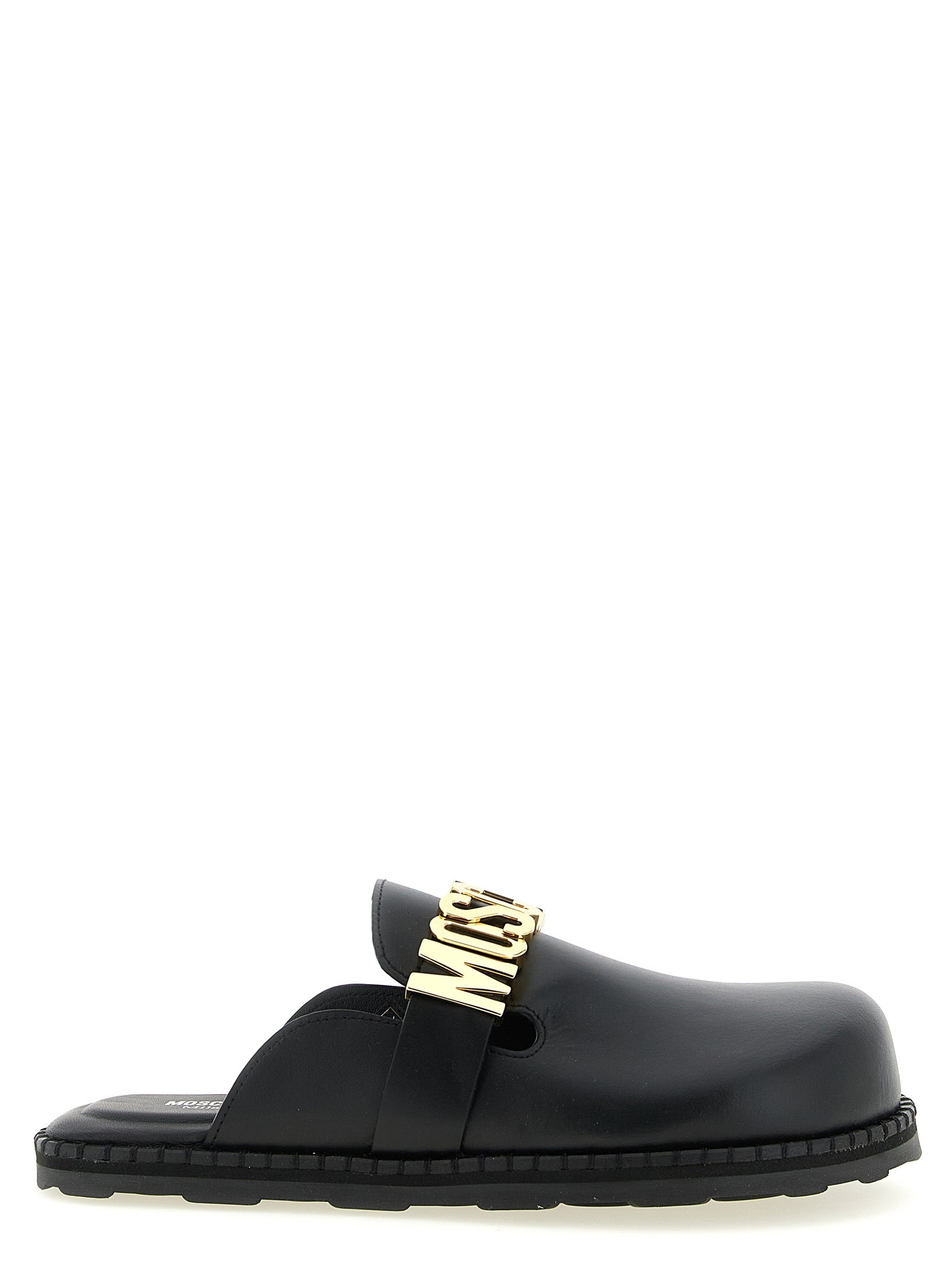 Black Calfskin Clogs