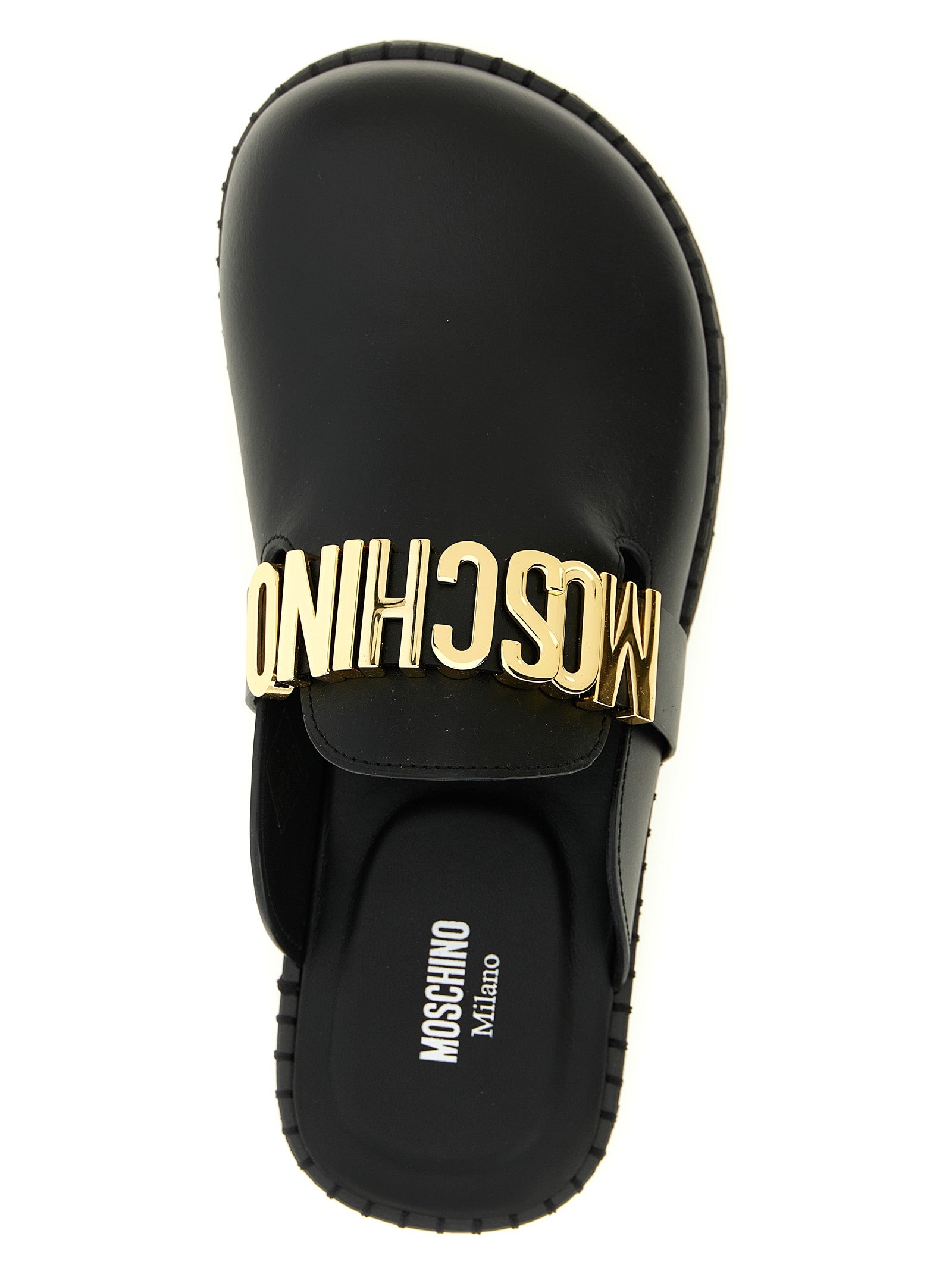 Black Calfskin Clogs