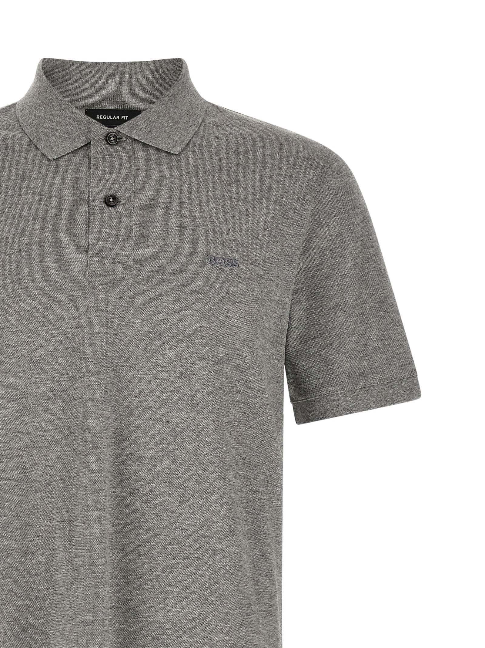 Gray Cotton Polo Shirt