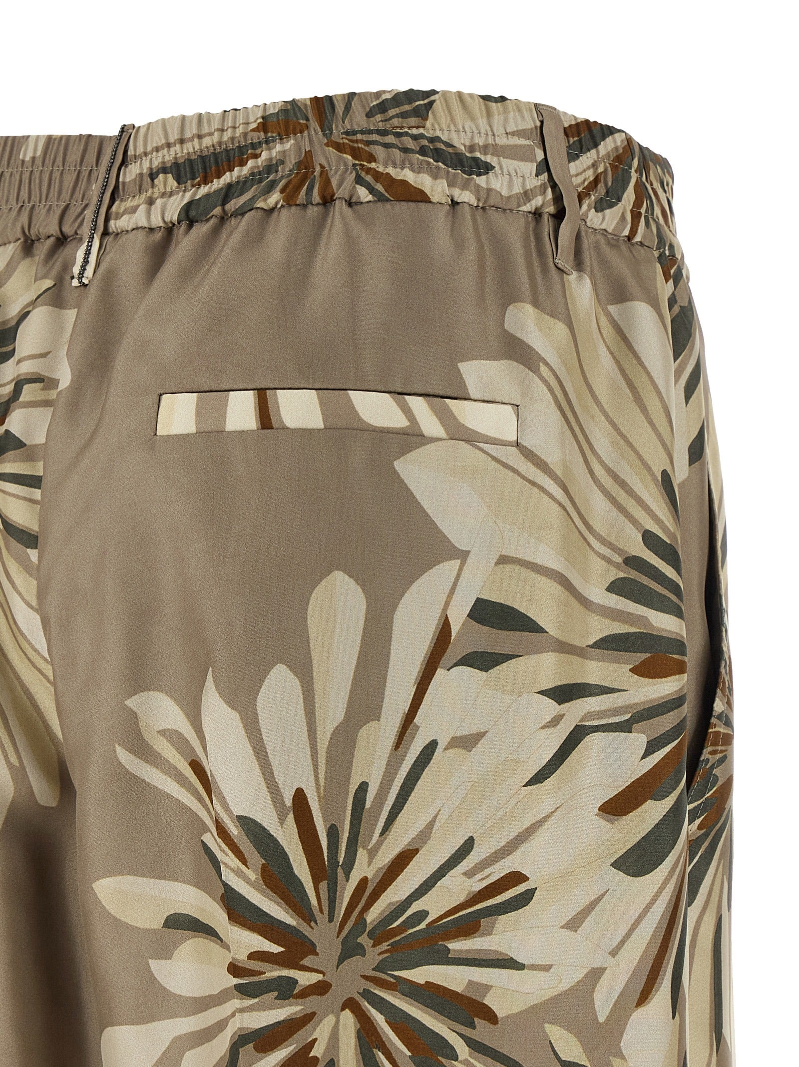 Brunello Cucinelli Bicolor Silk Casual Pants