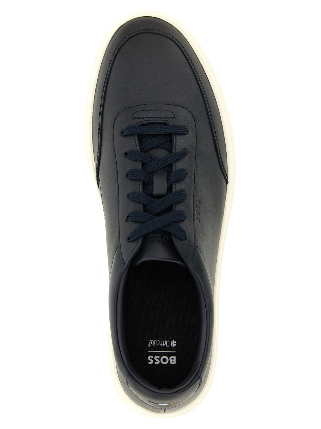 Hugo Boss Blue Cowhide Low Top Sneakers