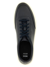 Hugo Boss Blue Cowhide Low Top Sneakers