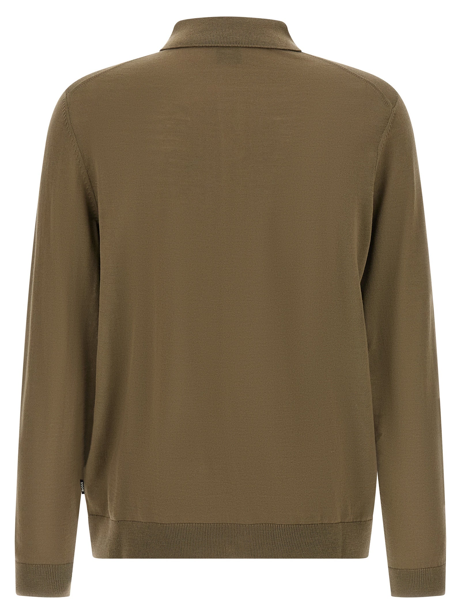 Hugo Boss tofarget poloskjorte i ren ull