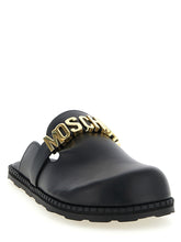 Moschino Black Calfskin Clogs