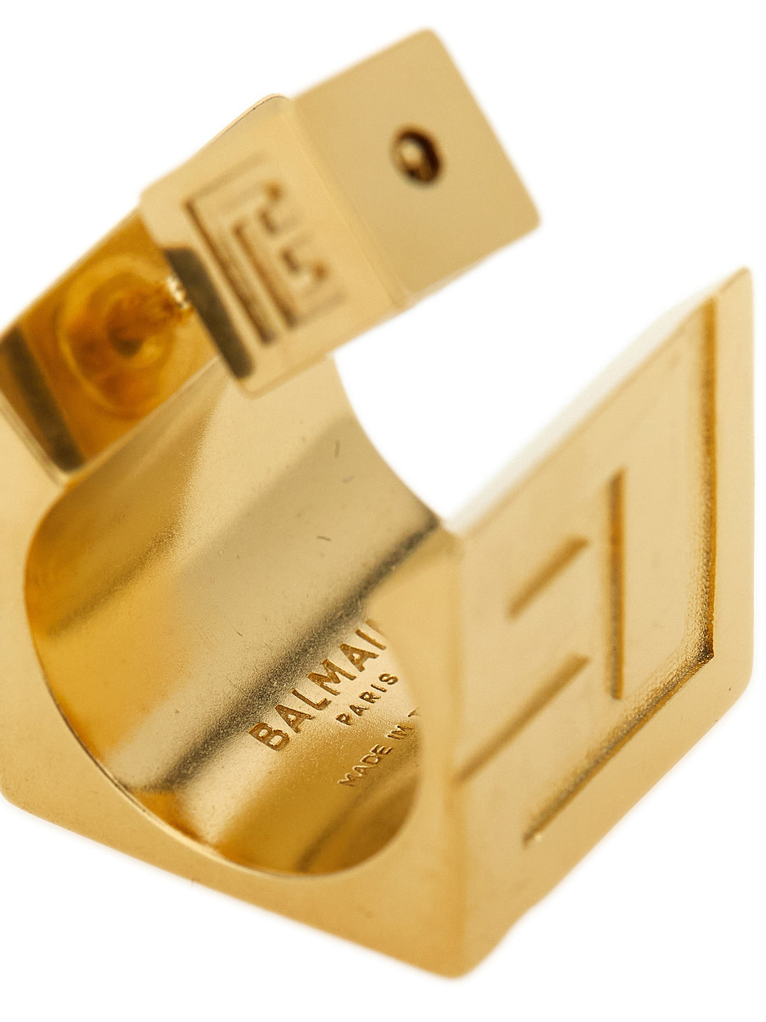 Balmain-øredobber i forgylt messing