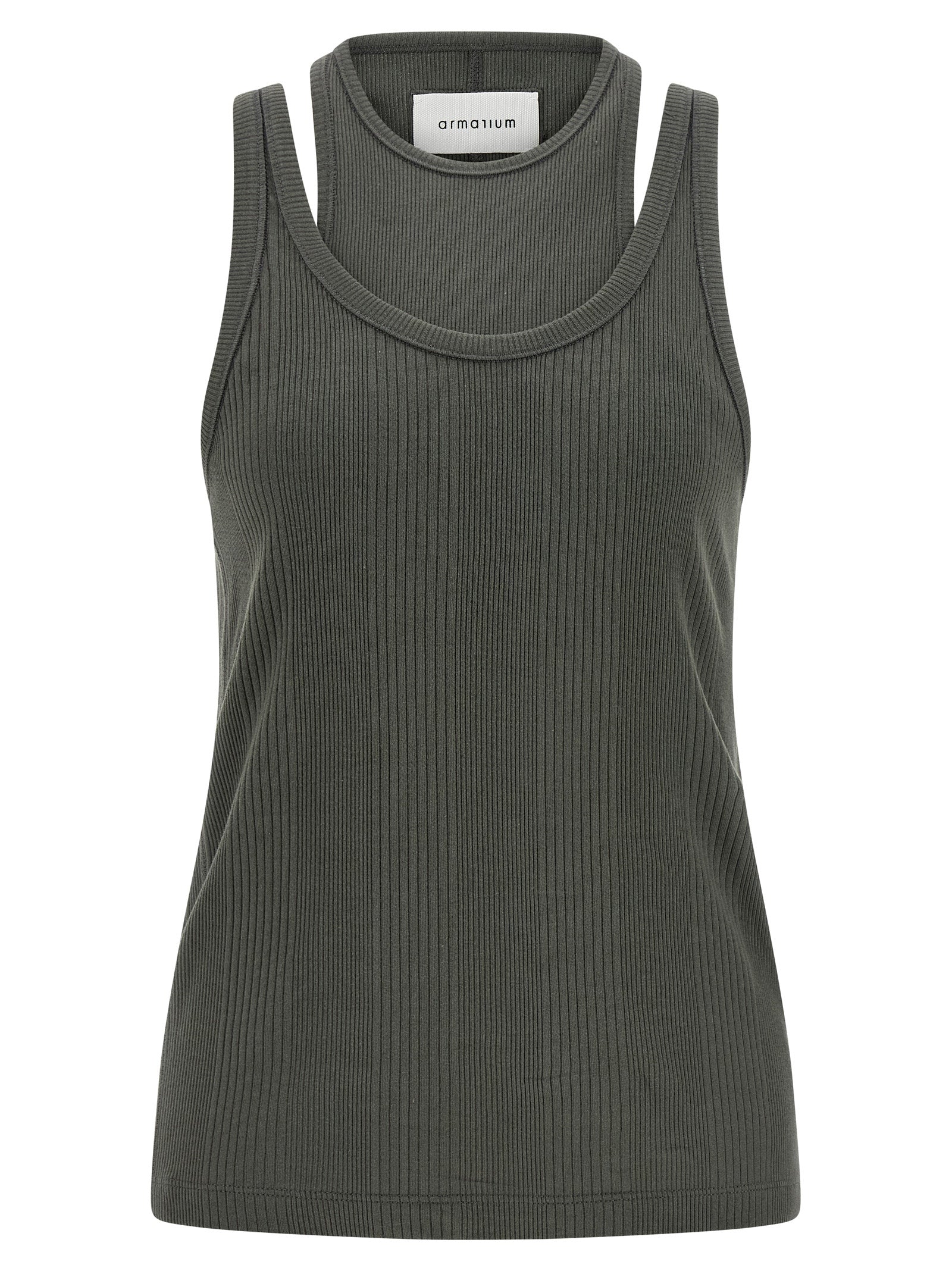 Gray Cotton Sleeveles T-Shirt