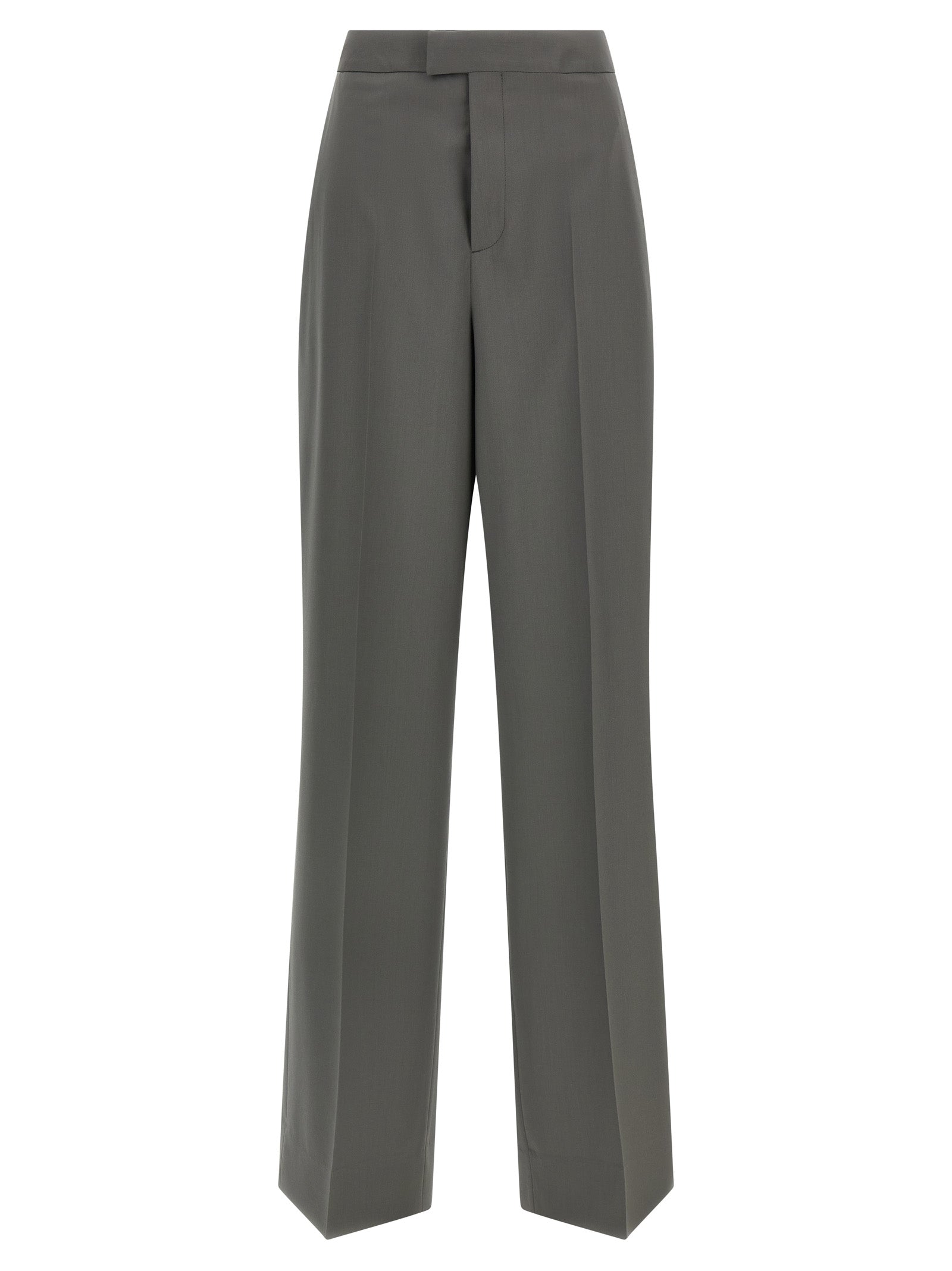 Gray Virgin Wool Dress Pants