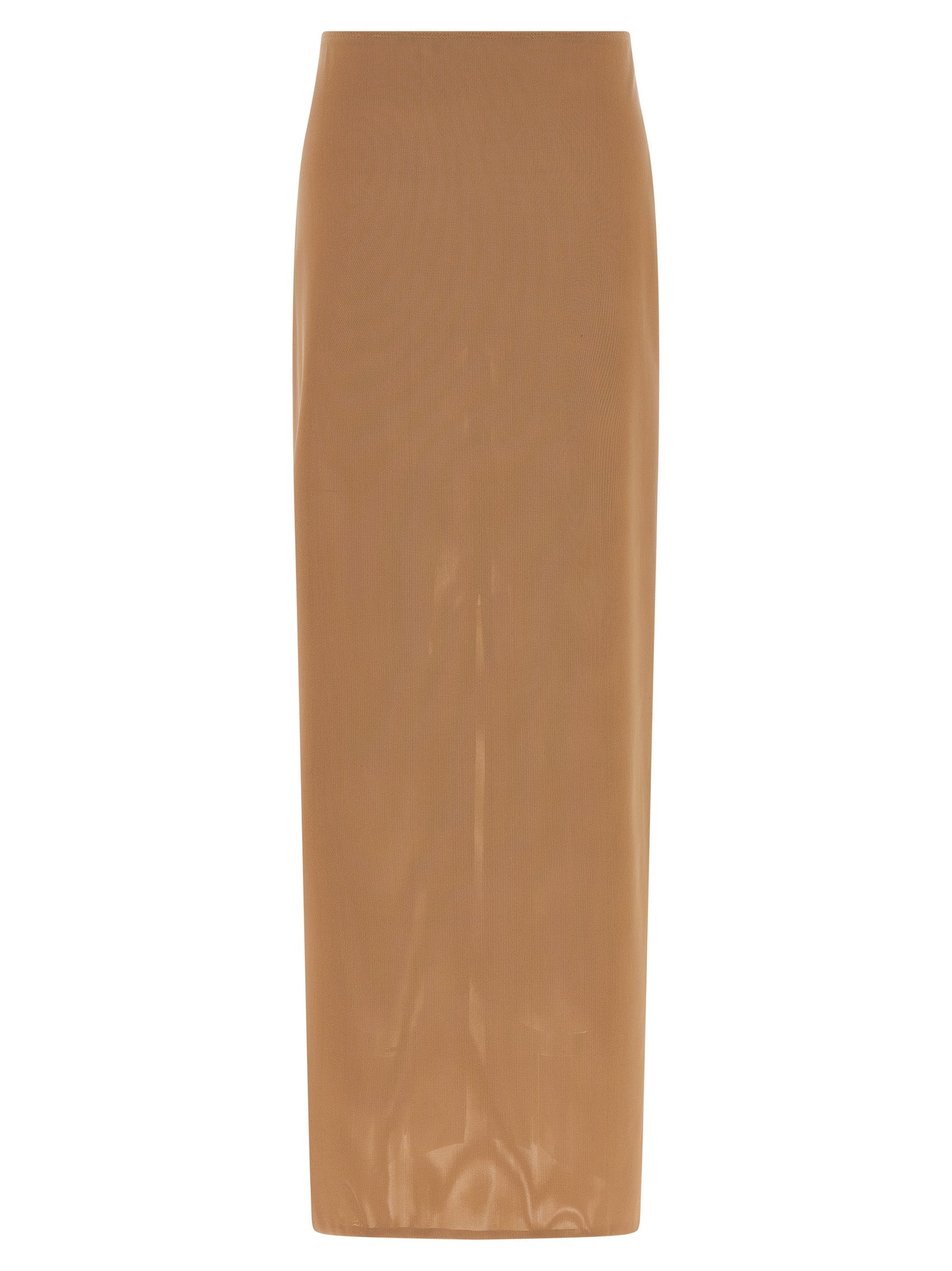 Beige Polyamide Midi Skirt