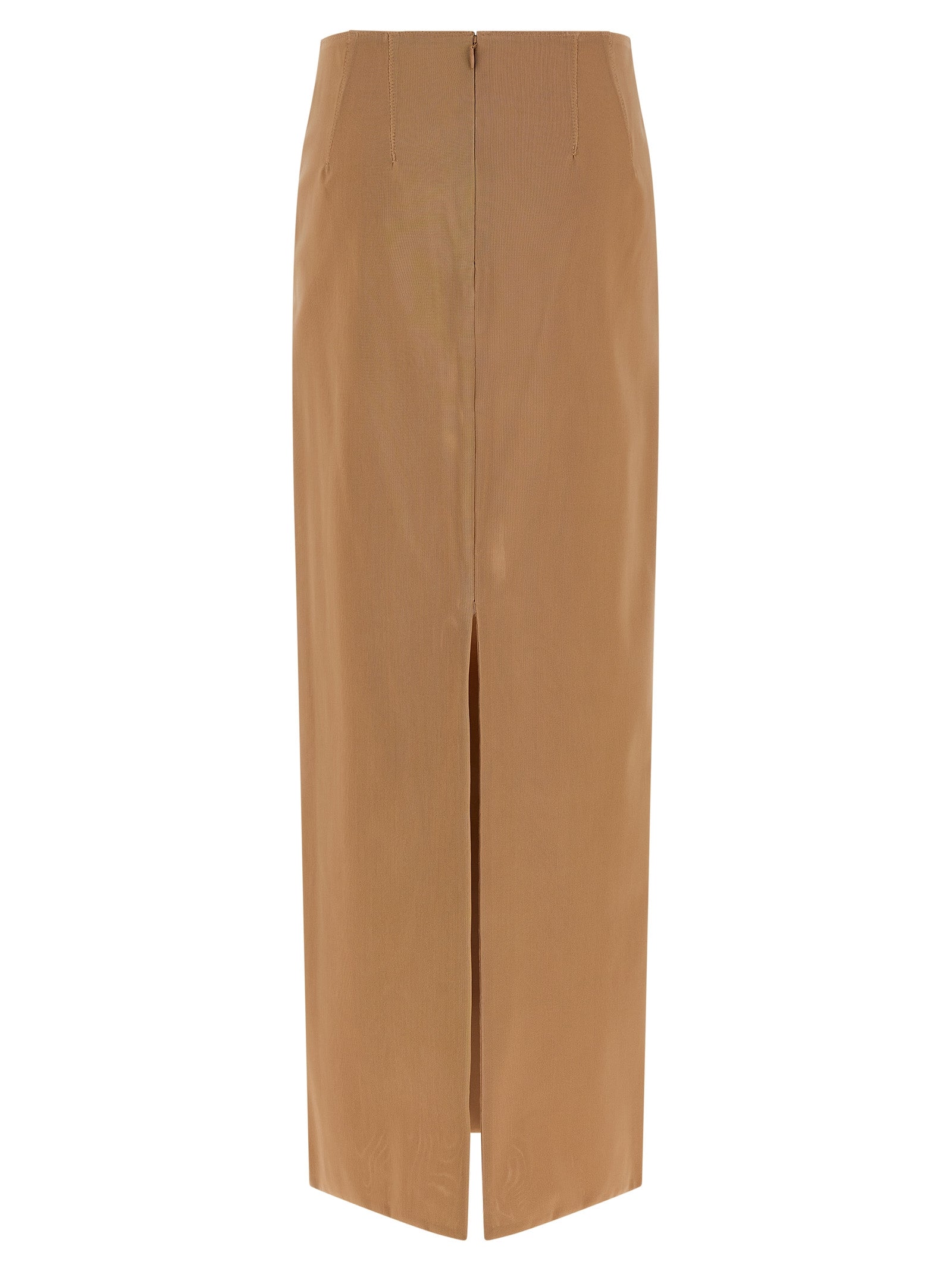 Beige Polyamide Midi Skirt