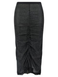 Valentino Garavani Black Viscose Midi Skirt
