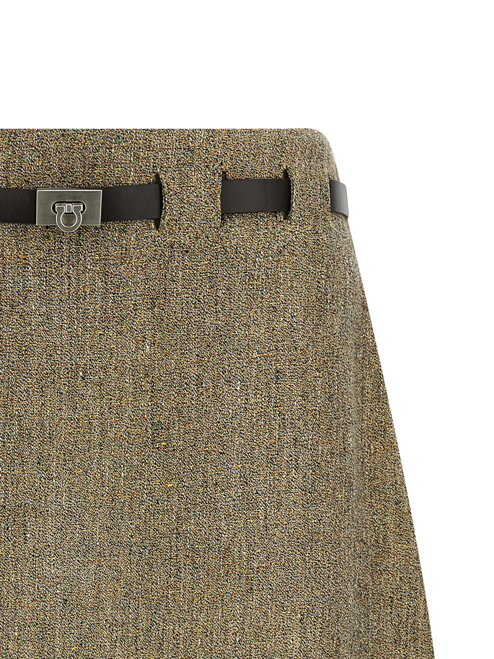 Multicolor Linen Long Skirt