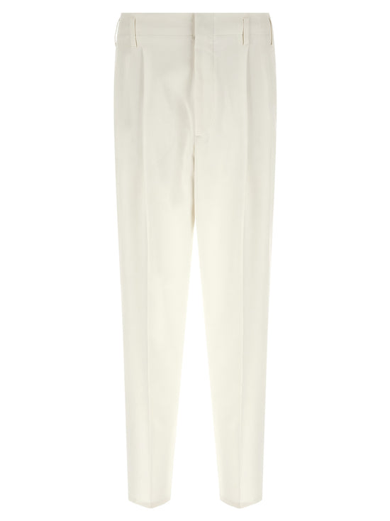 Brunello Cucinelli White Cotton Casual Pants