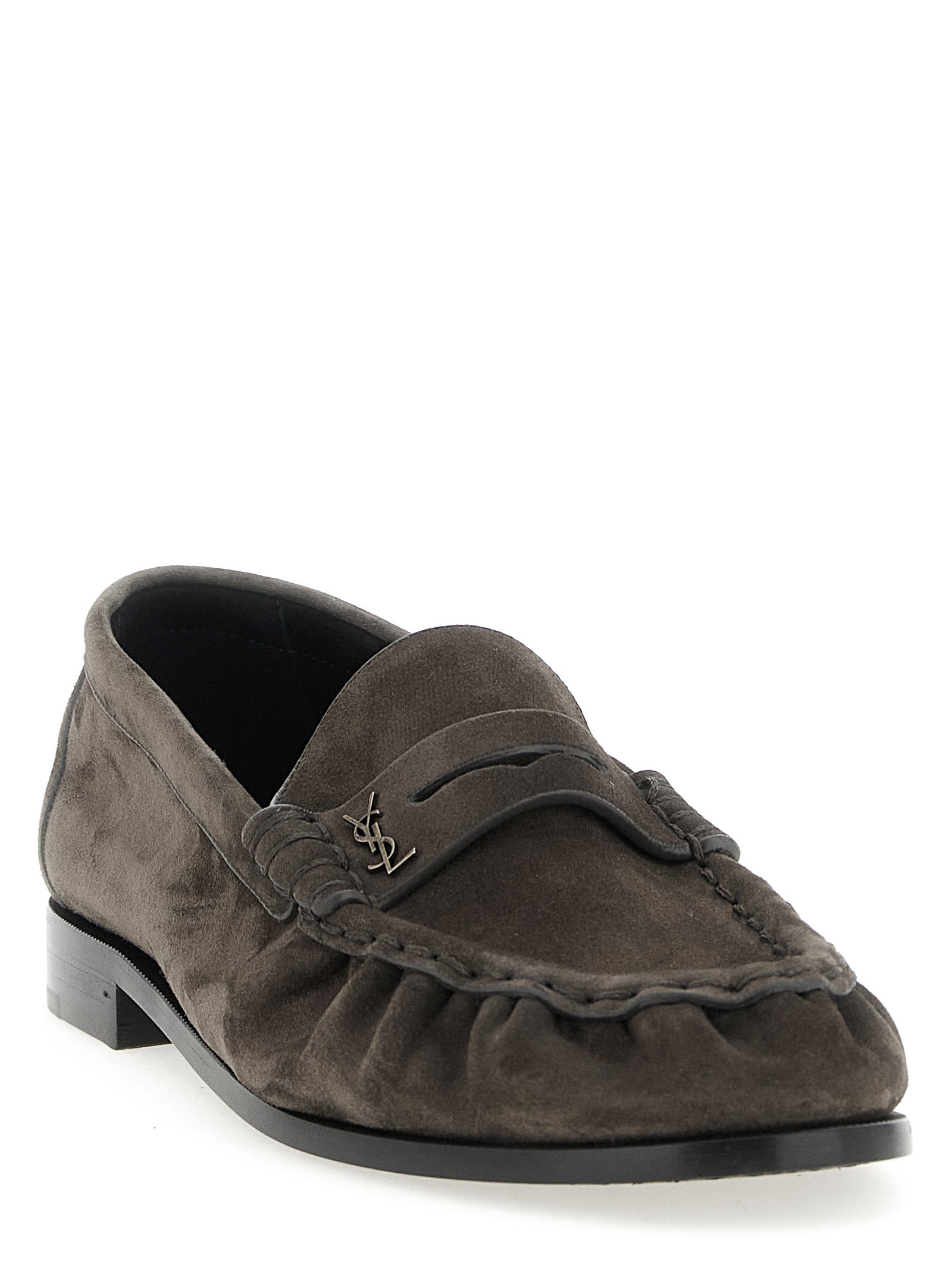 Brown Calfskin Slip-On Loafers