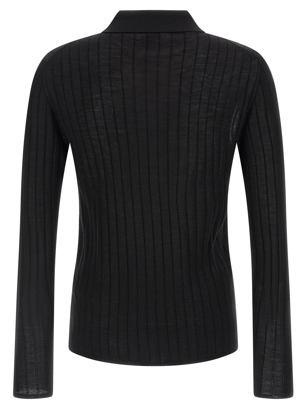 Saint Laurent Black Wool Polo Shirt