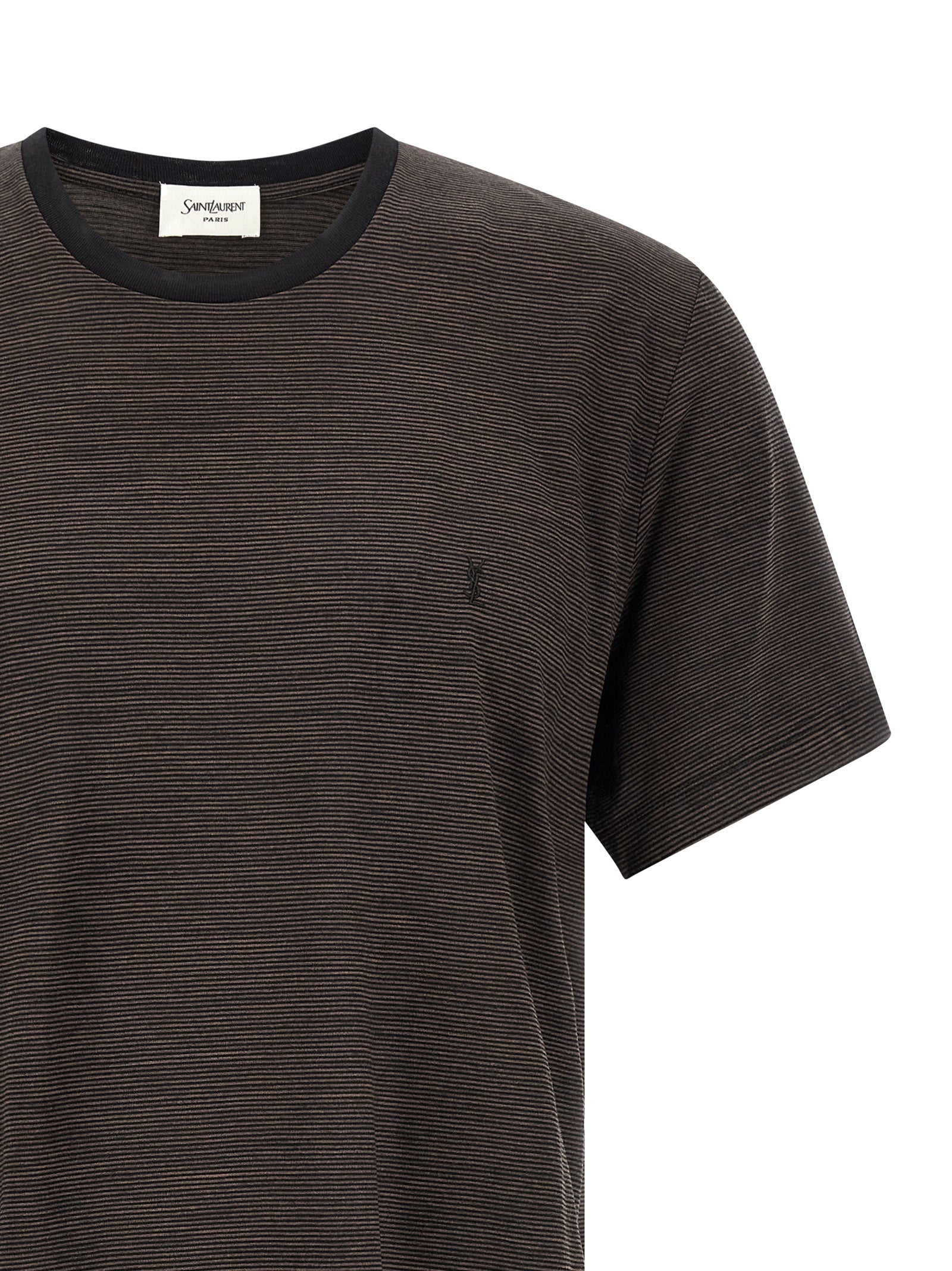 Brown Wool T-Shirt with Comfortable Regular Fit front view
