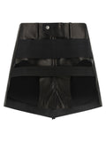 Rick Owens Black Calfskin Long Skirt