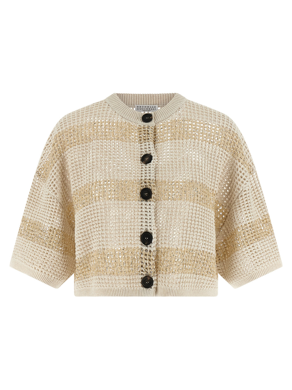 Brunello Cucinelli Beige Cotton Cardigan