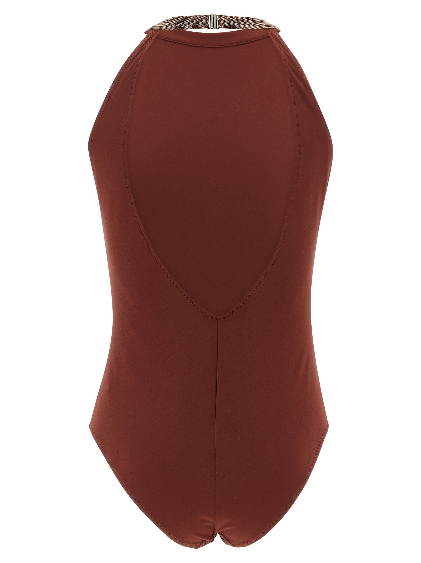 Bordeaux Polyamide One-Piece Swimsuit