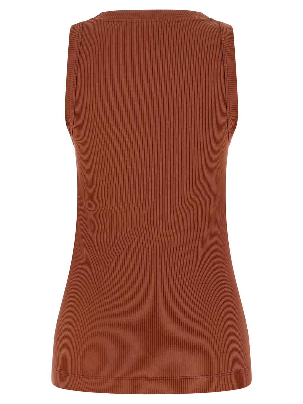 Brunello Cucinelli Brown Cotton Sleeveles T-Shirt