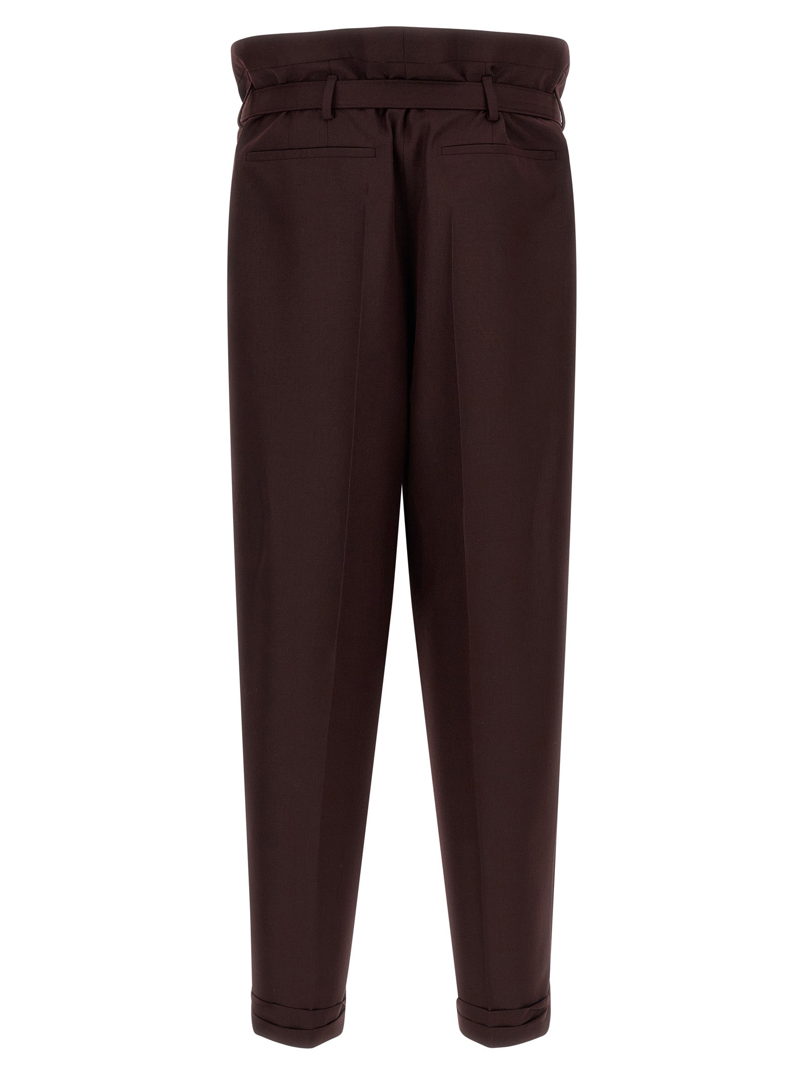Purple Wool Casual Pants